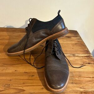 Ben Sherman Birk Cap Toe Oxford Brown and Denim, leather, men’s 8 1/2,EUR 41 1/2